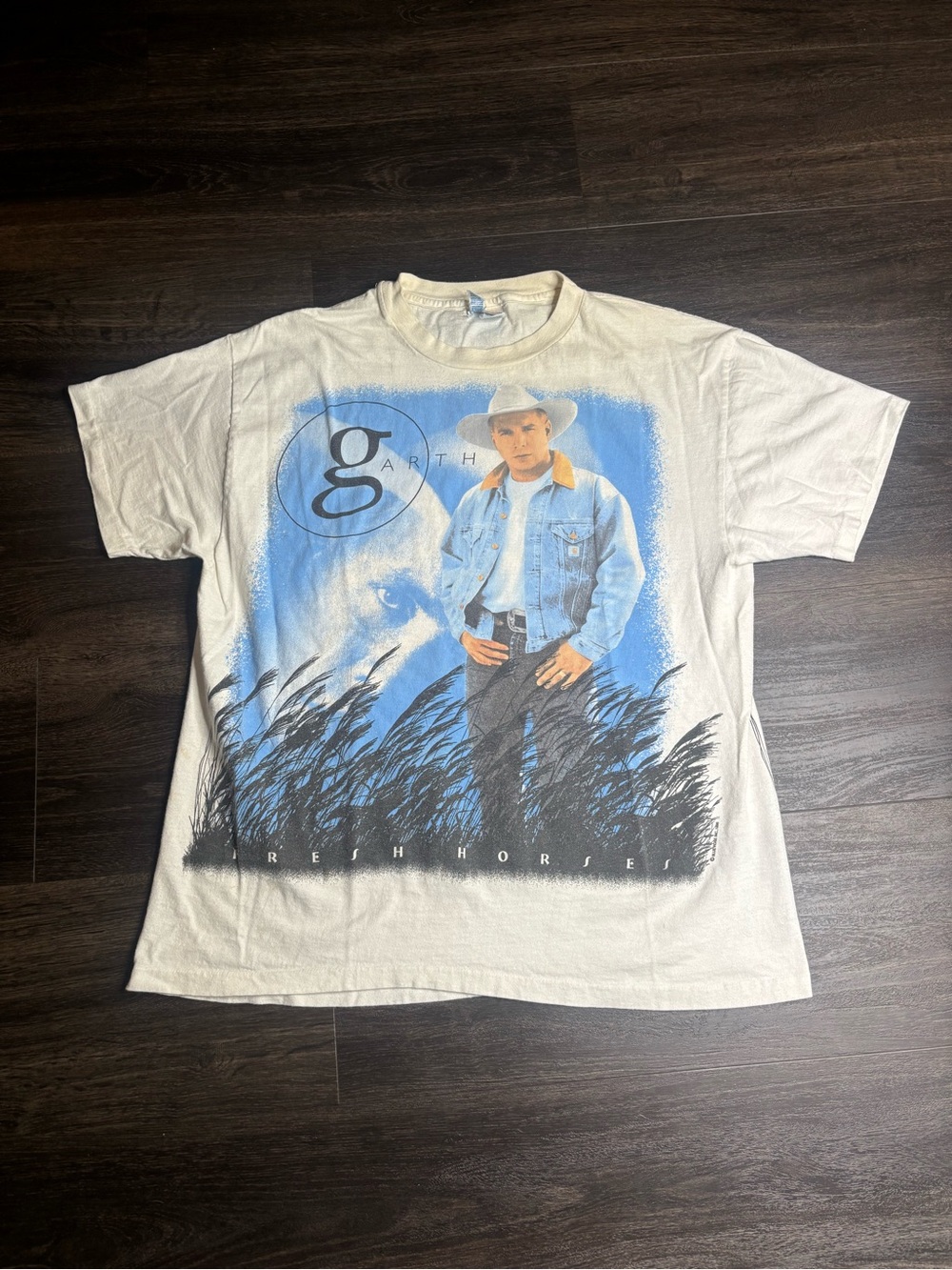 Vintage 90s Garth Brooks Raising Horses Concert Tour T-Shirt XL Single Stitch